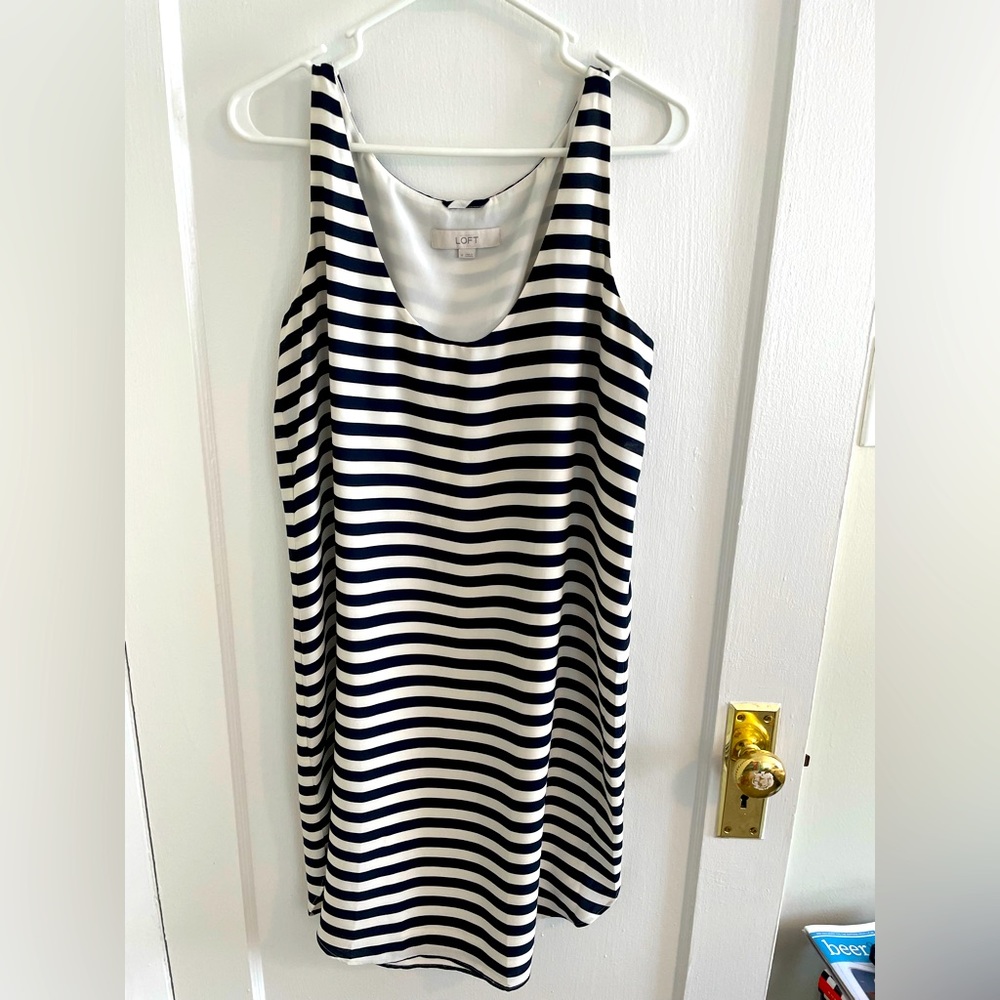 LOFT Navy and White Dress